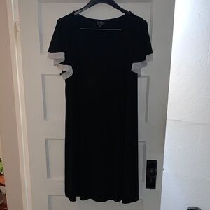 Kate Hill Black Dress with White Ruffle Sleeves